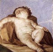 RENI, Guido Sleeping Putto dru oil on canvas